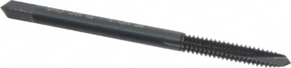 OSG - #6-32 UNC, 3 Flute, Oxide Finish, Powdered Metal Spiral Point Tap - Plug Chamfer, Right Hand Thread, 2" OAL, 11/16" Thread Length, 0.141" Shank Diam, Series 312NI - Exact Industrial Supply