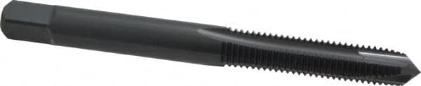 OSG - 1/4-28 UNF, 3 Flute, Oxide Finish, Powdered Metal Spiral Point Tap - Plug Chamfer, Right Hand Thread, 2-1/2" OAL, 1" Thread Length, 0.255" Shank Diam, Series 312NI - Exact Industrial Supply