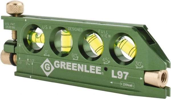 Greenlee - 1 Beam 240' Max Range Mini Magnet Laser Level - Red Beam, 1/4" at 100' Accuracy, 5-1/16" Long x 3/4" Wide x 1-13/16" High, Battery Included - Benchmark Tooling