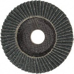 PFERD - 40 Grit, 4-1/2" Disc Diam, 7/8" Center Hole, Type 29 Zirconia Alumina Flap Disc - 13,300 Max RPM, Fiberglass Backing, Arbor Attaching System, Coated - Benchmark Tooling