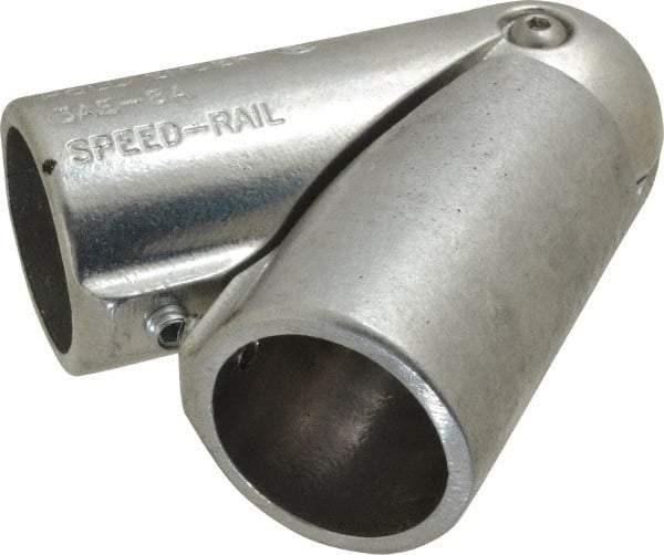 Hollaender - 1-1/2" Pipe, Adjustable Elbow Assembly, Aluminum Alloy Elbow Pipe Rail Fitting - Bright Finish - Benchmark Tooling