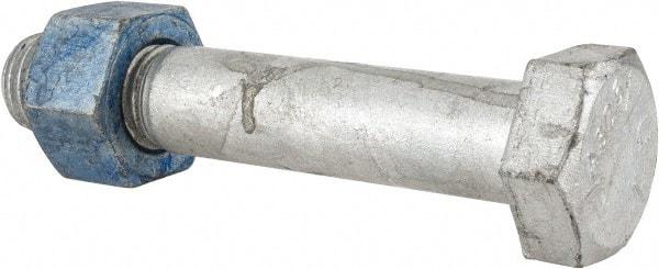 Value Collection - 1-1/8 - 7 Thread, 6-1/2" Length Under Head, Steel Hex Head Bolt - Hot Dipped Galvanized Coated, UNC Thread, ASTM A325 - Benchmark Tooling