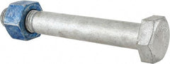 Value Collection - 1-1/8 - 7 Thread, 8" Length Under Head, Steel Hex Head Bolt - Hot Dipped Galvanized Coated, UNC Thread, ASTM A325 - Benchmark Tooling
