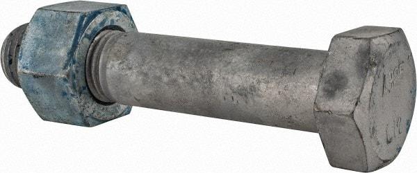 Value Collection - 1-1/4 - 7 Thread, 6-1/2" Length Under Head, Steel Hex Head Bolt - Hot Dipped Galvanized Coated, UNC Thread, ASTM A325 - Benchmark Tooling