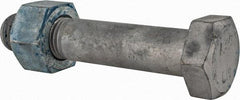 Value Collection - 1-1/4 - 7 Thread, 6-1/2" Length Under Head, Steel Hex Head Bolt - Hot Dipped Galvanized Coated, UNC Thread, ASTM A325 - Benchmark Tooling