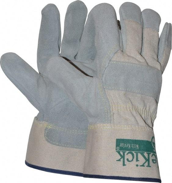MCR Safety - Size XL Cowhide Work Gloves - Uncoated, Safety Cuff, Gray, Paired - Benchmark Tooling