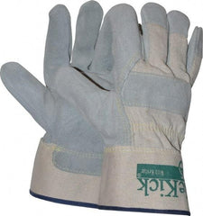 MCR Safety - Size XL Cowhide Work Gloves - Uncoated, Safety Cuff, Gray, Paired - Benchmark Tooling