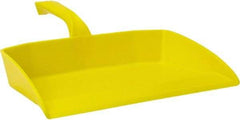 Vikan - 12-1/2" Wide Handheld Dustpan - Plastic Body, 4-1/2" Handle, Yellow - Benchmark Tooling