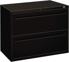 Hon - 36" Wide x 28-3/8" High x 19-1/4" Deep, 2 Drawer Lateral File - Steel, Black - Benchmark Tooling