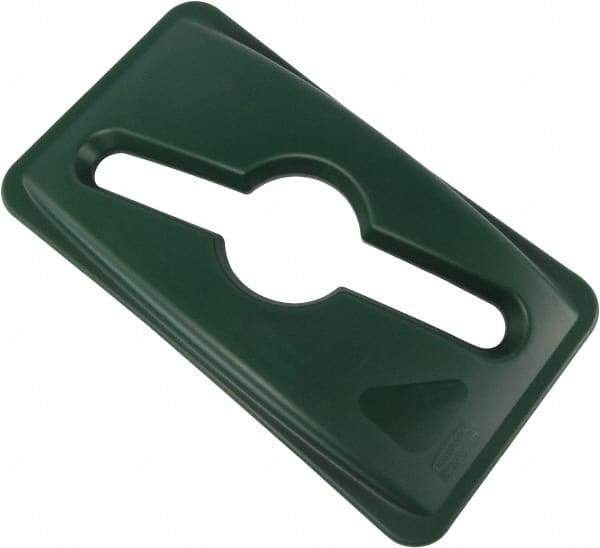 Rubbermaid - Rectangle Lid for Use with Rectangular Recycle Containers - Green, For Slim Jim Trash Cans - Benchmark Tooling