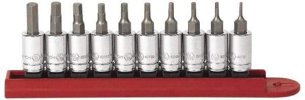 GearWrench - 10 Piece 1/4" Drive Inch Hex Bit Socket Set - 1/16 to 1/4" Hex - Benchmark Tooling