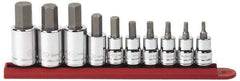 GearWrench - 10 Piece 3/8 & 1/2" Drive Inch Hex Bit Socket Set - 1/8 to 5/8" Hex - Benchmark Tooling