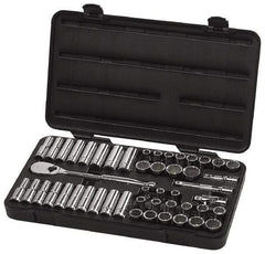 GearWrench - 49 Piece 1/2" Drive Deep Well Socket Set - 12 Points, 7/16" to 1-1/8" (10mm to 24mm) Range, Inch/Metric Measurement Standard - Benchmark Tooling