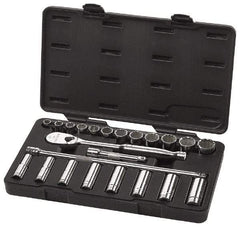 GearWrench - 23 Piece 1/2" Drive Deep Well Socket Set - 6, 12 Points, 1/2" to 15/16" Range, Inch Measurement Standard - Benchmark Tooling