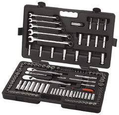 GearWrench - 118 Piece 1/4, 3/8 & 1/2" Drive Standard Deep Socket Set - 6 & 12 Points, 3/16" Max, 4 to 19mm, Inch/Metric/Torx Measurement Standard - Benchmark Tooling