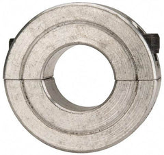 Climax Metal Products - 11/16" Bore, Aluminum, Two Piece Two Piece Split Shaft Collar - 1-1/2" Outside Diam, 1/2" Wide - Benchmark Tooling
