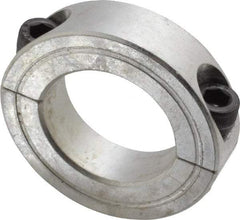 Climax Metal Products - 1-1/8" Bore, Aluminum, Two Piece Two Piece Split Shaft Collar - 1-7/8" Outside Diam, 1/2" Wide - Benchmark Tooling
