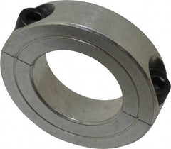 Climax Metal Products - 1-3/16" Bore, Aluminum, Two Piece Two Piece Split Shaft Collar - 2-1/16" Outside Diam, 1/2" Wide - Benchmark Tooling
