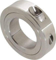 Climax Metal Products - 1-5/16" Bore, Stainless Steel, Two Piece Two Piece Split Shaft Collar - 2-1/4" Outside Diam, 9/16" Wide - Benchmark Tooling