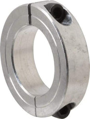 Climax Metal Products - 1-3/8" Bore, Aluminum, Two Piece Two Piece Split Shaft Collar - 2-1/4" Outside Diam, 9/16" Wide - Benchmark Tooling