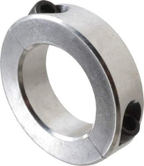 Climax Metal Products - 1-11/16" Bore, Aluminum, Two Piece Two Piece Split Shaft Collar - 2-3/4" Outside Diam, 11/16" Wide - Benchmark Tooling