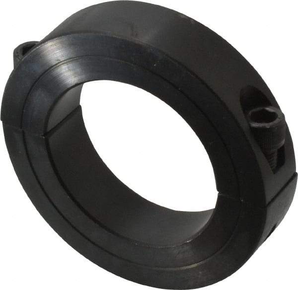 Climax Metal Products - 2-1/16" Bore, Steel, Two Piece Two Piece Split Shaft Collar - 3-1/4" Outside Diam, 3/4" Wide - Benchmark Tooling