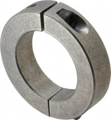 Climax Metal Products - 2-1/16" Bore, Aluminum, Two Piece Two Piece Split Shaft Collar - 3-1/4" Outside Diam, 3/4" Wide - Benchmark Tooling