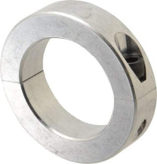 Climax Metal Products - 2-1/2" Bore, Aluminum, Two Piece Two Piece Split Shaft Collar - 3-3/4" Outside Diam, 7/8" Wide - Benchmark Tooling