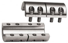 Climax Metal Products - 1-1/4" Inside x 2-1/16" Outside Diam, Two Piece Rigid Coupling without Keyway - 3-1/4" Long - Benchmark Tooling