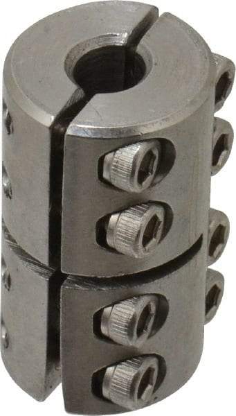 Climax Metal Products - 1/4" Inside x 5/8" Outside Diam, Two Piece Rigid Coupling without Keyway - 1" Long - Benchmark Tooling