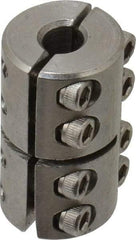 Climax Metal Products - 1/4" Inside x 5/8" Outside Diam, Two Piece Rigid Coupling without Keyway - 1" Long - Benchmark Tooling