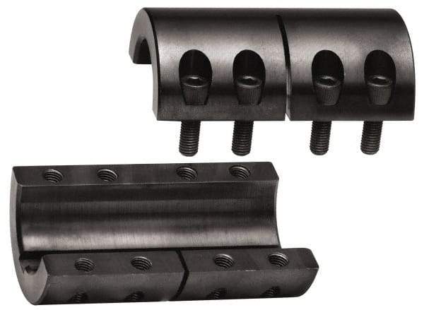 Climax Metal Products - 1-1/4" Inside x 2-1/16" Outside Diam, Two Piece Rigid Coupling with Keyway - 3-1/4" Long x 1/4" Keyway Width x 1/8" Keyway Depth - Benchmark Tooling