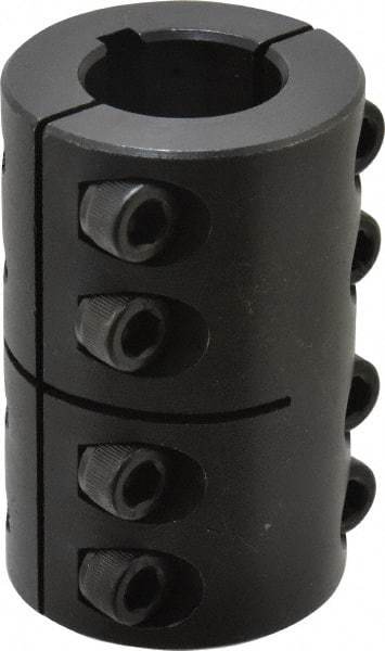 Climax Metal Products - 7/8" Inside x 1-5/8" Outside Diam, Two Piece Rigid Coupling with Keyway - 2-1/2" Long x 3/16" Keyway Width x 3/32" Keyway Depth - Benchmark Tooling