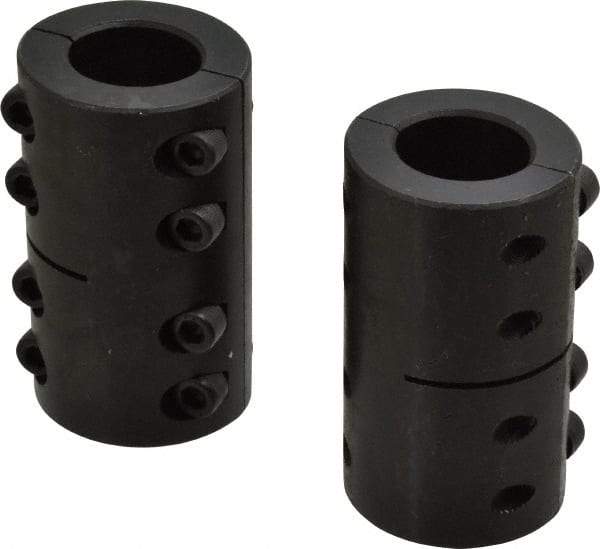 Climax Metal Products - 1" Inside x 1-3/4" Outside Diam, Two Piece Rigid Coupling without Keyway - 3" Long - Benchmark Tooling