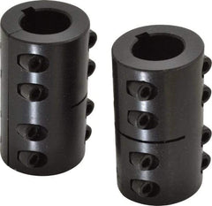 Climax Metal Products - 1" Inside x 1-3/4" Outside Diam, Two Piece Rigid Coupling with Keyway - 3" Long x 1/4" Keyway Width x 1/8" Keyway Depth - Benchmark Tooling