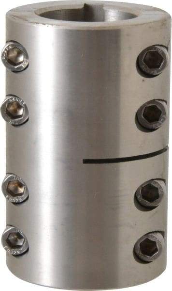 Climax Metal Products - 1-1/4" Inside x 2-1/16" Outside Diam, Two Piece Rigid Coupling with Keyway - 3-1/4" Long x 1/4" Keyway Width x 1/8" Keyway Depth - Benchmark Tooling