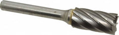 M.A. Ford - 1/2" Cut Diam, 1/4" Shank Diam, Cylinder with End Cut Head Single Cut Burr - Carbide, End Cut End, 1" LOC, 3" OAL - Benchmark Tooling