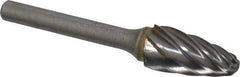 M.A. Ford - 1/2" Cut Diam, 1/4" Shank Diam, Tree with Radius Head Single Cut Burr - Carbide, Radius End, 1" LOC, 3" OAL - Benchmark Tooling