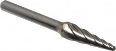 M.A. Ford - 3/8" Cut Diam, 1/4" Shank Diam, Taper Head Single Cut Burr - Carbide, Radius End, 1-1/8" LOC, 3-3/16" OAL - Benchmark Tooling