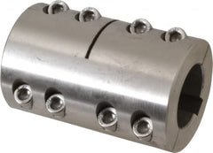 Climax Metal Products - 30mm Inside x 53mm Outside Diam, Metric Two Piece Clamping Rigid Coupling with Keyway - 83mm Long x 10mm Keyway Width x 3.3mm Keyway Depth - Benchmark Tooling