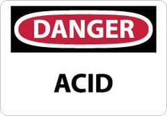 NMC - "Danger - Acid", 7" Long x 10" Wide, Rigid Plastic Safety Sign - Rectangle, 0.05" Thick, Use for Hazardous Materials - Benchmark Tooling