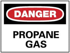 NMC - "Danger - Propane Gas", 7" Long x 10" Wide, Rigid Plastic Safety Sign - Rectangle, 0.05" Thick, Use for Hazardous Materials - Benchmark Tooling