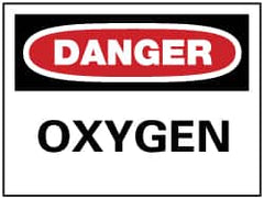 NMC - "Danger - Oxygen", 7" Long x 10" Wide, Rigid Plastic Safety Sign - Rectangle, 0.05" Thick, Use for Hazardous Materials - Benchmark Tooling