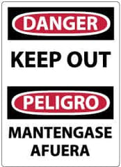 NMC - "Danger - Keep Out", 14" Long x 10" Wide, Pressure-Sensitive Vinyl Safety Sign - Rectangle, 0.004" Thick, Use for Accident Prevention - Benchmark Tooling