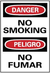 NMC - "Danger - No Smoking", 14" Long x 10" Wide, Rigid Plastic Safety Sign - Rectangle, 0.05" Thick, Use for Accident Prevention - Benchmark Tooling