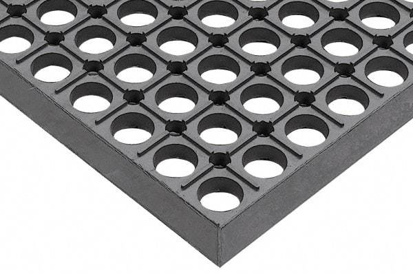 Wearwell - 10' Long x 3' Wide, Dry/Wet Environment, Anti-Fatigue Matting - Gray, CFR Rubber with Rubber Base, Beveled on 4 Sides - Benchmark Tooling