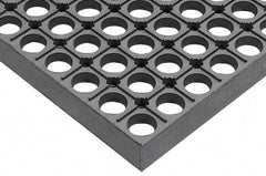 Wearwell - 10' Long x 3' Wide, Dry/Wet Environment, Anti-Fatigue Matting - Gray, CFR Rubber with Rubber Base, Beveled on 4 Sides - Benchmark Tooling