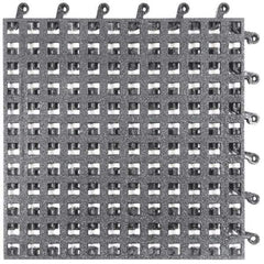 Wearwell - 18" Long x 18" Wide x 7/8" Thick, Anti-Fatigue Modular Matting Solid Grid - Male & Female, 4 Interlocking Sides, Black, For Dry Areas, Series 563 - Benchmark Tooling