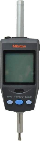 Mitutoyo - 0 to 30.4mm Range, 0.00002, 0.00005, 0.0001, 0.0002 & 0.0005" Graduation, Electronic Drop Indicator - Accurate to 0.0015mm, English & Metric System, LCD Display - Benchmark Tooling