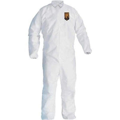 KleenGuard - Size XL SMS General Purpose Coveralls - White, Zipper Closure, Elastic Cuffs, Elastic Ankles, Seamless - Benchmark Tooling